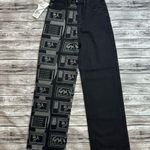 LoxcaVin Women's Streetwear Black Grey Gray Wide Straight Leg Jeans S SM Small Size 26 Photo 0