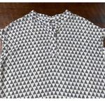 Pleione Short Sleeve Blouse w White/Black Geo Pattern Dolman Sleeves Career - M Photo 3
