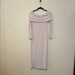 Revolve‎ Enza Costa Nude Sweater Knit Off Shoulder Midi Dress Size Medium Tan Photo 1
