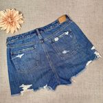 American Eagle Mom Jean Shorts Distressed Ripped Denim Size 14 Photo 4