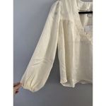 NWT Band Of The Free Cash Ivory Long Sleeve Satin Popover Blouse Size XS Boho Photo 6
