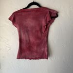 Hot Papaya Y2k Shirt Small Red Sheer Tie Dye Flutter Sleeve Y2K Festival Top Photo 6