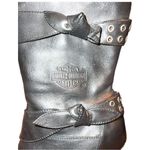 Harley Davidson black calf length leather bootsNew in box! 4” heels Photo 5