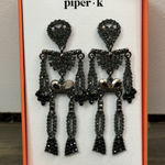 Piper Gunmetal Skeleton Rhinestone Halloween Earrings by K. - Spooky Good! Photo 0
