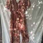 Flying Tomato  Floral Mauve long romper wide leg excellent pre owned condition Photo 1