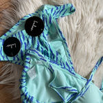 Lulus LULU’S Surf’s Up Mint Zebra Print Tie Back Bikini Photo 4