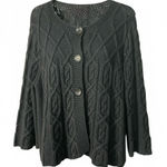 Leo & Nicole  Charcoal Cable Knit Poncho Photo 0