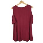 Boutique Red Cold Shoulder Swing Short Sleeve Blouse XL Photo 2