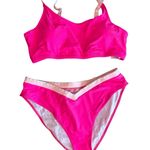 NWT A Image Pink V Waist Sexy Embroidered Bikini Swimsuit Size XL Photo 0