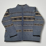 Carolyn Taylor Vintage  Essentials Light Blue Cardigan Zip‎ Sweater Medium M Photo 0