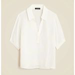 J.Crew Bungalow Popover Top Crepe De Chine Viscose Minimalist Ivory XS NWT Photo 1