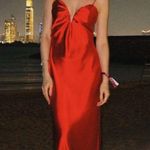 ZARA  maxi Red Evening Dress corset satin midi wedding party cocktail Photo 6