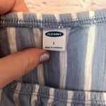 Old Navy  Blue and White Striped Off the Shoulder Shirt Size L Photo 2