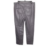 Ann Taylor New Faux Leather High Waist Ankle Pant in Fresh Graphite size 14 tall Photo 3