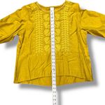 Women Short Sleeve Floral Embroidery Shirt Blouse Peasant Boho Summer Casual XL Yellow Photo 6