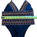 Sexy Black Bikini with Orange Yellow and Green Aztec Design Trim Womens Small Photo 7