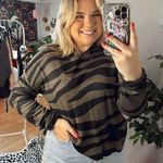 Anthropologie Kasia Zebra Print Pullover Hoodie Olive Size Small Photo 0