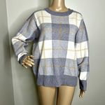 Rachel Zoe Gray Plaid Patterned Pullover Sweater Photo 0