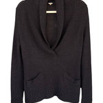 J.Crew T5  Shawl Collar Sweater Alpaca Blend Knit Pockets Black Medium Photo 0
