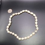 Baroque Japanese Pearl 12X14mm 18 Inches With Silver Rose Clasp Necklace Chocker Photo 4