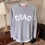 Isaac Mizrahi Oversized Gray White Sequin Sweatshirt Photo 2