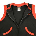 Harley Davidson Full Zip Top Women L Black/Orange 2005 Festival Moto Biker VTG Photo 3