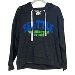 Seattle Washington Gray Hoodie Hockey Style Unisex Size Medium / Large Jacket! Blue Photo 0