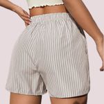 NWT Y2K Striped Elastic High Waisted Straight Leg Boxer Shorts Photo 1