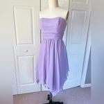 Alfred Angelo 7196 Strapless Asymmetrical Chiffon Dress in Victorian Lilac Photo 2