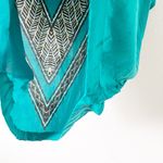 Vix Paula Hermanny Oversized V-Neck Swim Cover Up in Teal Photo 4