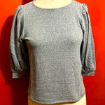 Ginger G Gray Puff Sleeve Top Sz S Photo 0