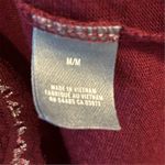 Aerie Women's Red Long Sleeve Lace Hem Blouse Size M Photo 5