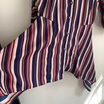 New Glory Striped Button down Shirt Roll tab Sleeve multicolor Medium Photo 5