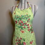 Vintage April Cornell 100% cotton apron women’s one size fits most Green Photo 1
