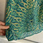 Rory Beca Artsy Watercolor Coverup Dress Semi Sheer Mini Green Resortwear Photo 4