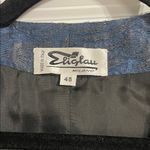 Eliglau Milano Made In Italy Floral Jacquard Blazer Size 46 US 10 Vintage Blue Photo 1