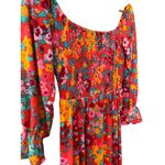 Sugar Lips Francesca Vibrant Wildflower Denni Smocked Midi Dress Size Small Photo 5