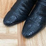 Brighton “Ravish” Napa Snake Embossed Leather Black Mules Heels Size 6.5 Photo 4