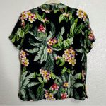 Caribbean Joe  Silk Blend Tropical Floral Button Down Women's Shirt, Size LP Photo 4