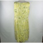 Coldwater Creek  Size 18 Floral Silk Dress Zip Back Sleeveless Lined Green Yellow Photo 3