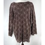 Maggie Barnes Vintage Brown Tunic Top White Micro Beaded Size 3X Glam Party Photo 6