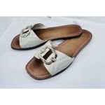 ALDO  Qelajar Slide Sandals Women's Size 6 Off White With Gold Buckle Classic Min Photo 1