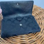 Coach  Signature C Black Logo Jacquard Leather TRIFOLD Wallet Change Purse Canvas Photo 4