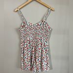 Old Navy  Linen Blend Floral Romper Cami Straps Pocket One-Piece Size M Photo 8