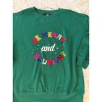 Feeling Festive Womens 0X Green Be Merry And Bright Christmas Sweatshirt Photo 1