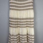 Chico's  Womens Layered Tiered Boho Crochet Maxi Skirt Size 3/US 16 Ivory Tan Photo 2