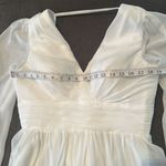 Women’s White Chiffon Full Length Long Sleeve Formal Dress Leg Slit Size 10 NWOT Photo 10