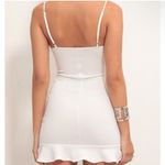 Lucy in the Sky Capri Ruffle Faux Wrap Tie Mini Dress White Size Small Photo 2
