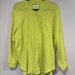 Aerie  Pool‎ to Party neon green gauze linen button up Photo 0
