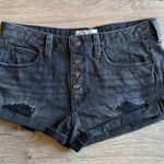 Free People Black Button-Fly Denim Shorts Size 27 Photo 1